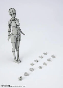 Bandai S.H. Figuarts Woman Female Body Chan (Yabuki Kentaro Ver.) Wireframe Gray Color Ver. Action Figure