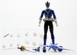 Bandai LOOSE Blue From S.H. Figuarts Power Rangers Super Samurai Metallic Coating Deluxe Action Figure Set SDCC 2013