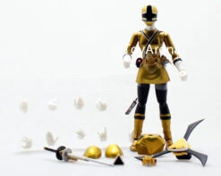 Bandai LOOSE Yellow From S.H. Figuarts Power Rangers Super Samurai Metallic Coating Deluxe Action Figure Set SDCC 2013